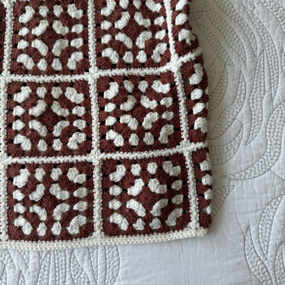 NWOT - Marine Layer - Cora Crochet Tank in Brown/Cream - Picture 5 of 12
